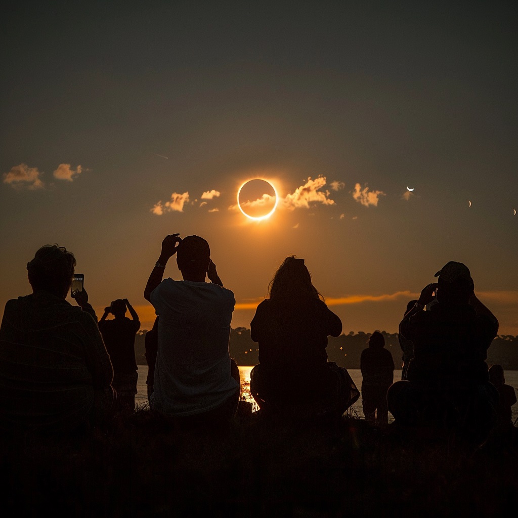 people watching solar eclipse